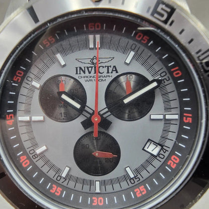 Invicta Pro Diver Chronograph Watch Men 46mm Gray Dial Black Tone 11745 New Batt3