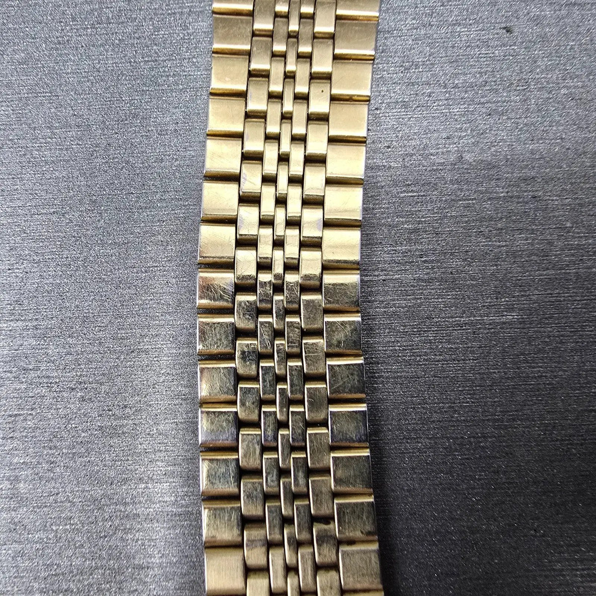 Seiko Bracelet 19mm Stainless Steel Gold Tone Tri Folding Clasp Vintage Japan Z25