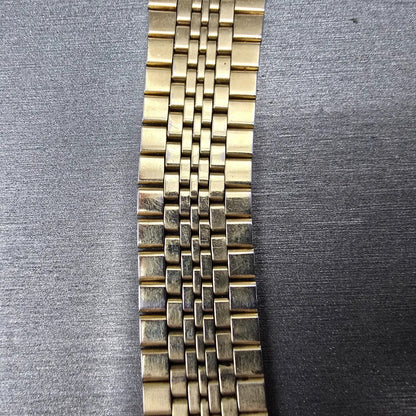 Seiko Bracelet 19mm Stainless Steel Gold Tone Tri Folding Clasp Vintage Japan Z25