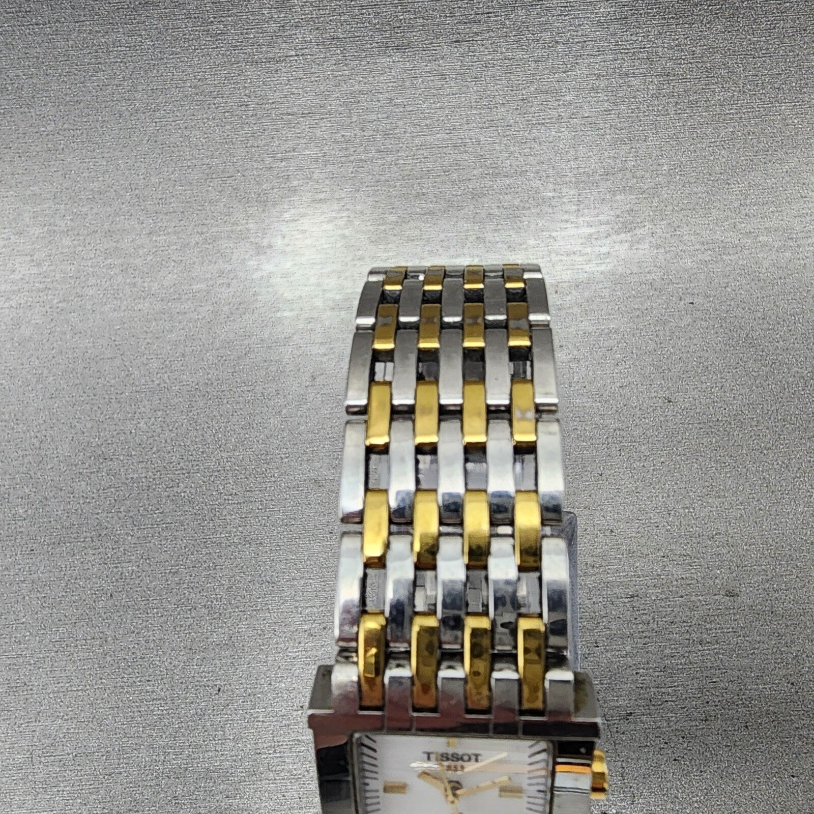 Tissot SixT Tank Watch Women 23mm MOP Dial Two Tone Date Rectangle New Battery4
