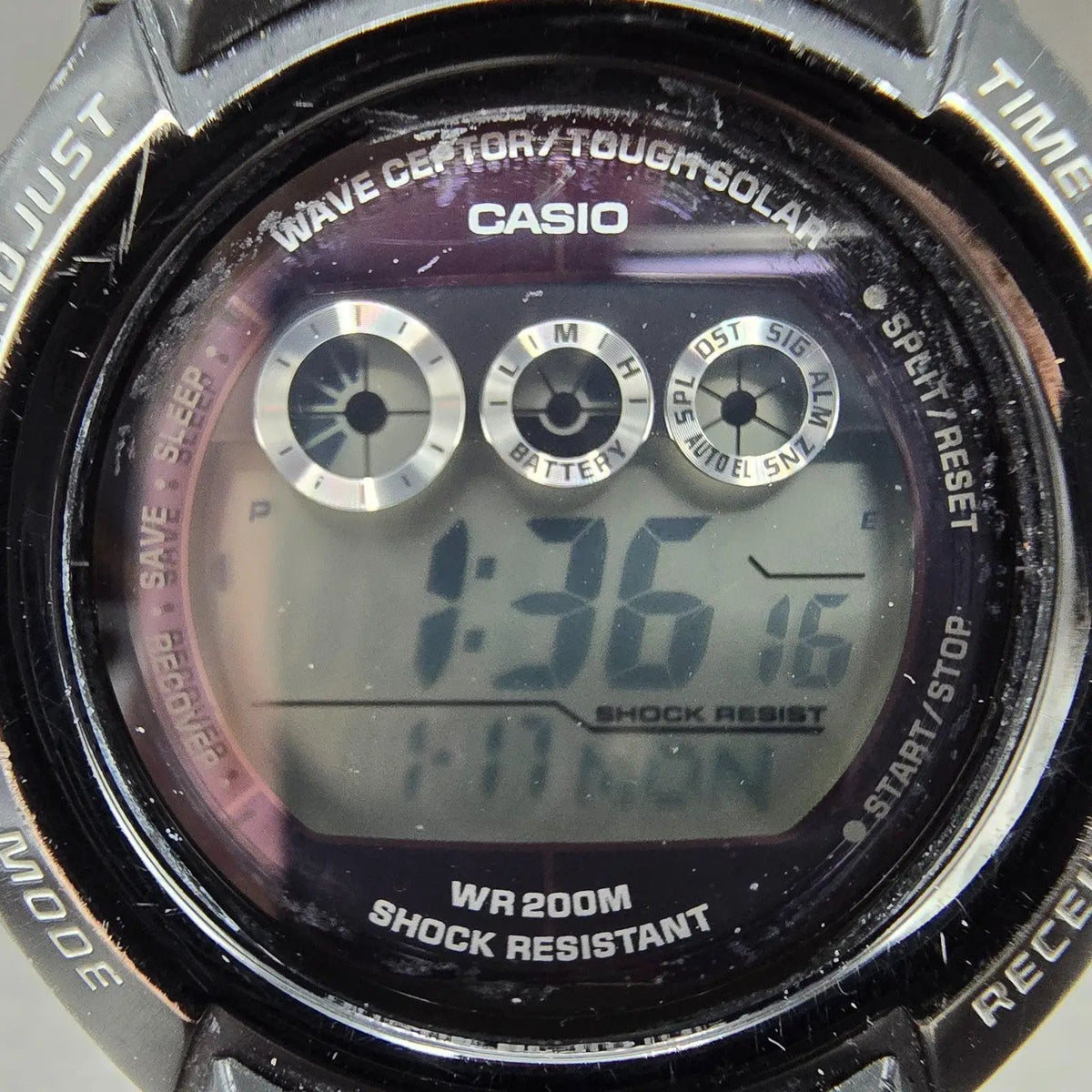 Casio G-Shock GW-530A Watch Men 46mm Black Alarm Chronograph Digital Works Solar1