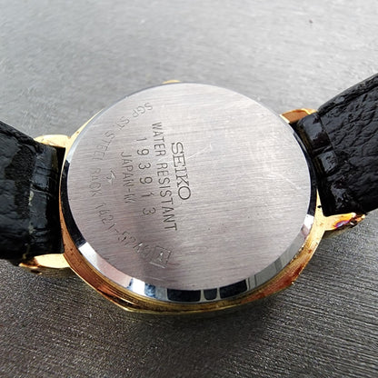 Seiko Watch Women 24mm Champagne Dial Gold Tone Octagon 14215240 New Battery9