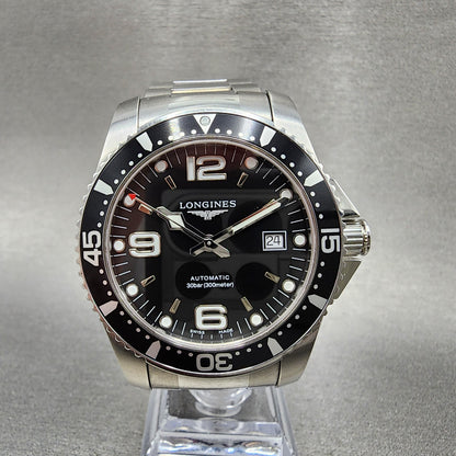 Longines Hydraconquest Automatic Watch Men 42mm  Black Dial Steel Date L3.742.40