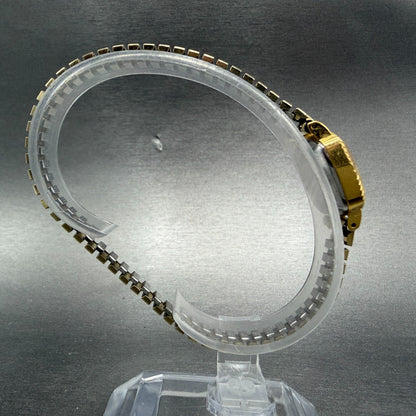 Pulsar Watch Women 16mm Gold Dial Gold Tone Rectangle Y432-5350 new battery8
