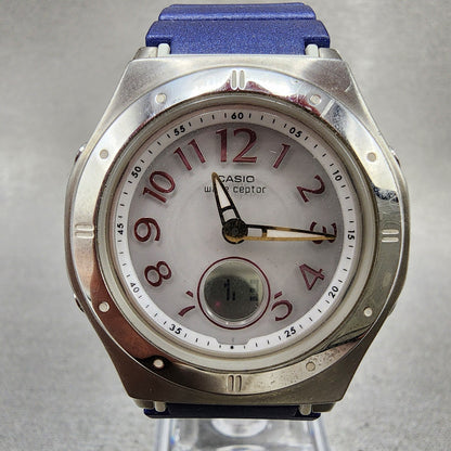 Casio Wave Ceptor Watch Women 34mm White Dial White Tone Date LWAM143 New BattB1