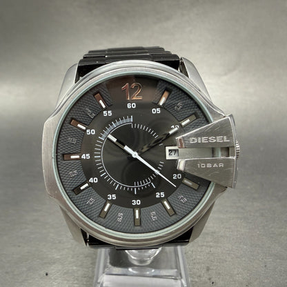 Diesel Watch Men 45mm Black Dial Steel Date Round DZ1206 New Battery0