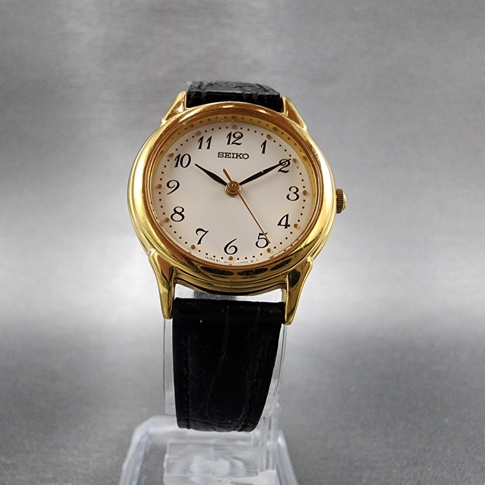 Seiko Watch Women 25mm Cream Dial Gold Tone Round 7N016880 New Battery5