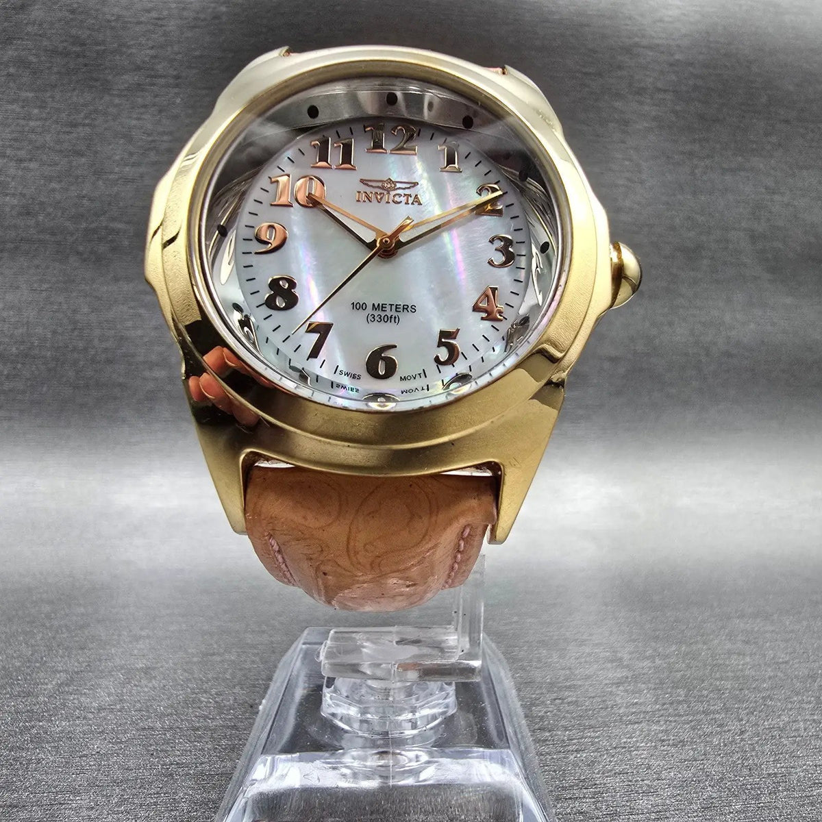 Invicta Baby Lupah Watch Women 38mm MOP Dial Gold  Round 5068 New Battery5