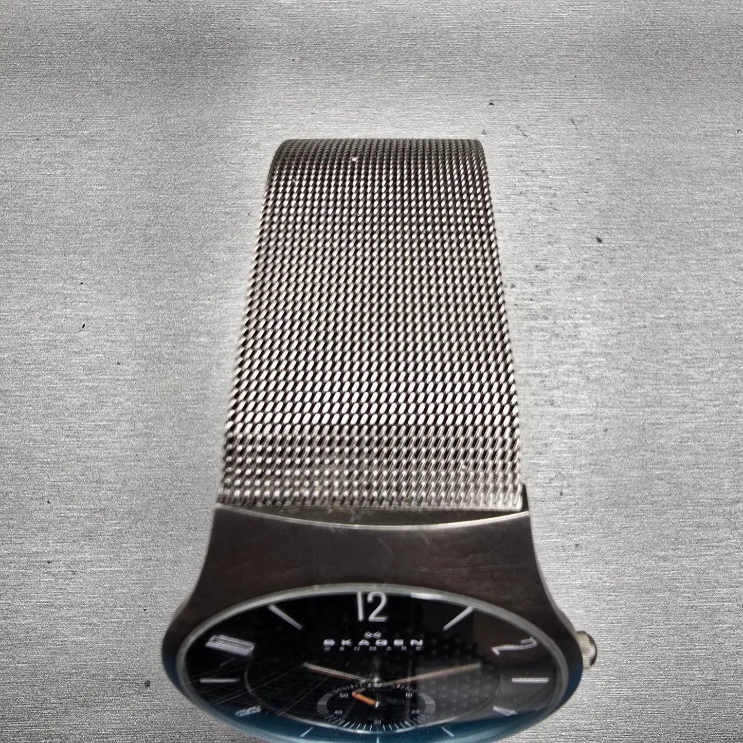 Skagen Watch Men 41mm Gray Dial Titanium Round Mesh Band 805XLTTM New Battery4