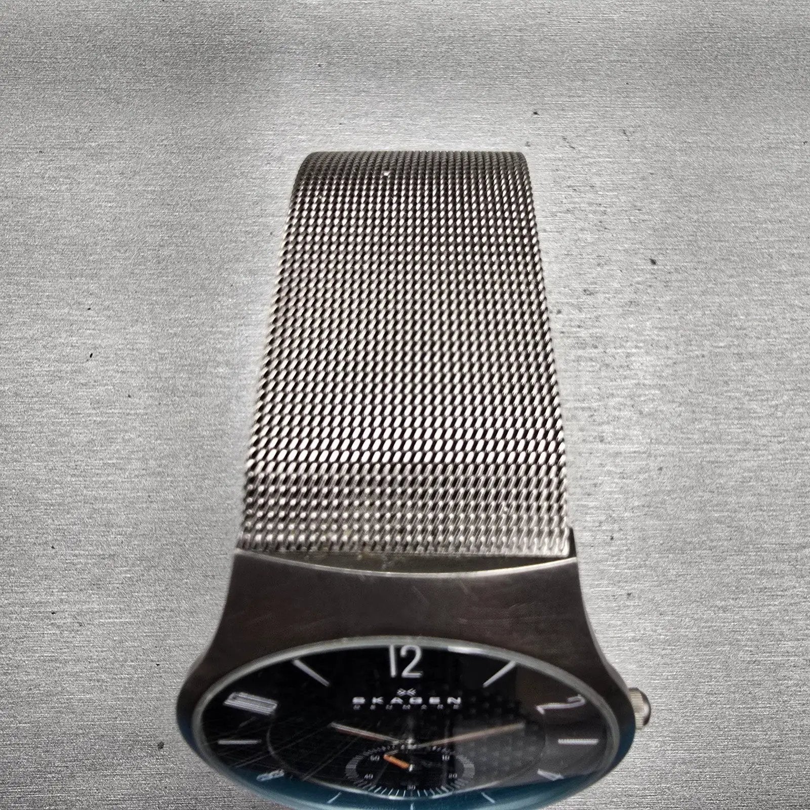 Skagen Watch Men 41mm Gray Dial Titanium Round Mesh Band 805XLTTM New Battery4