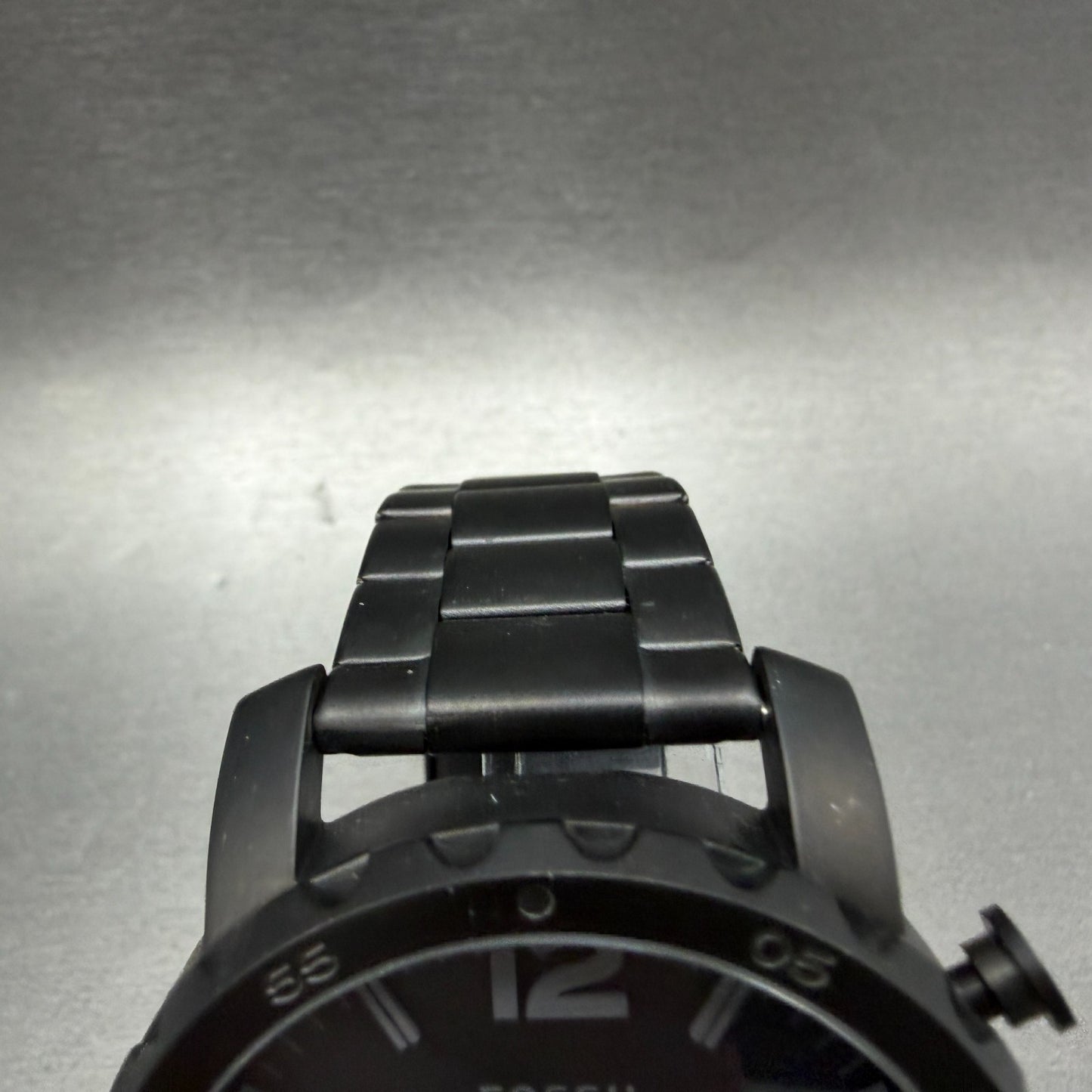 Fossil Nate Chrono Watch Men 50mm Black Dial Black Tone Date Round New Battery4