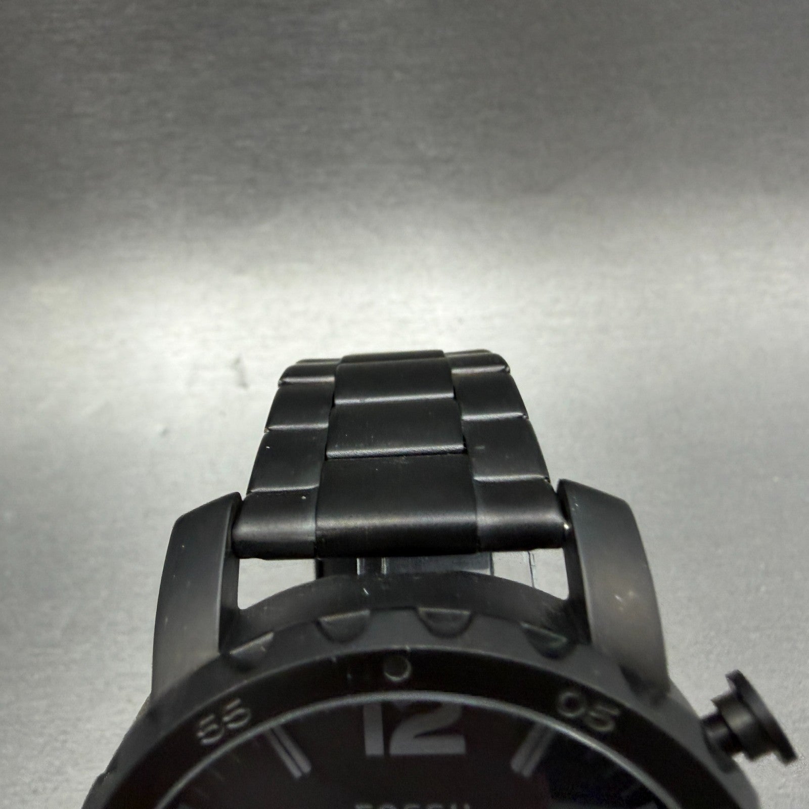 Fossil Nate Chrono Watch Men 50mm Black Dial Black Tone Date Round New Battery4