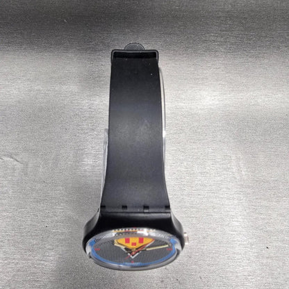 Swatch Lancelot Watch Men 34mm Black Dial Black Tone Round GB110 New Battery LPT4