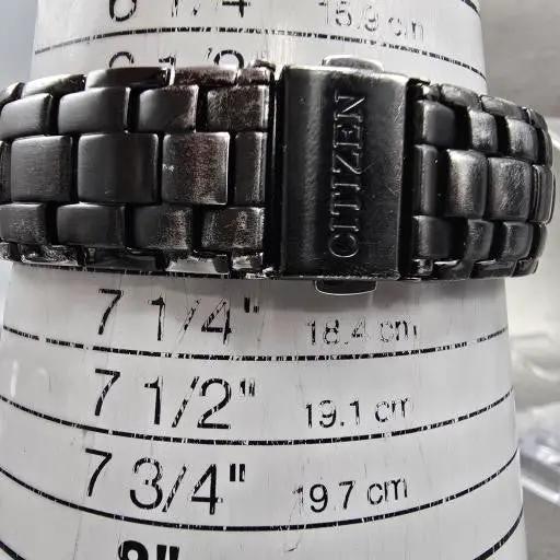 Citizen Eco-Drive Watch Men 38mm Black Dial Black Tone Date E111-S063426 Runs BK13