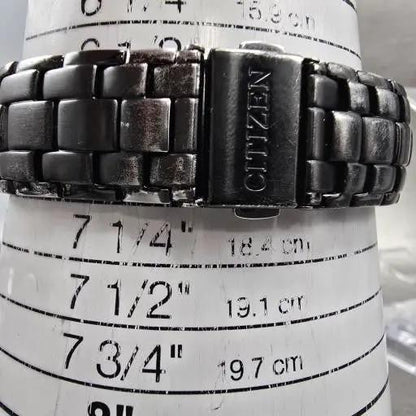 Citizen Eco-Drive Watch Men 38mm Black Dial Black Tone Date E111-S063426 Runs BK13