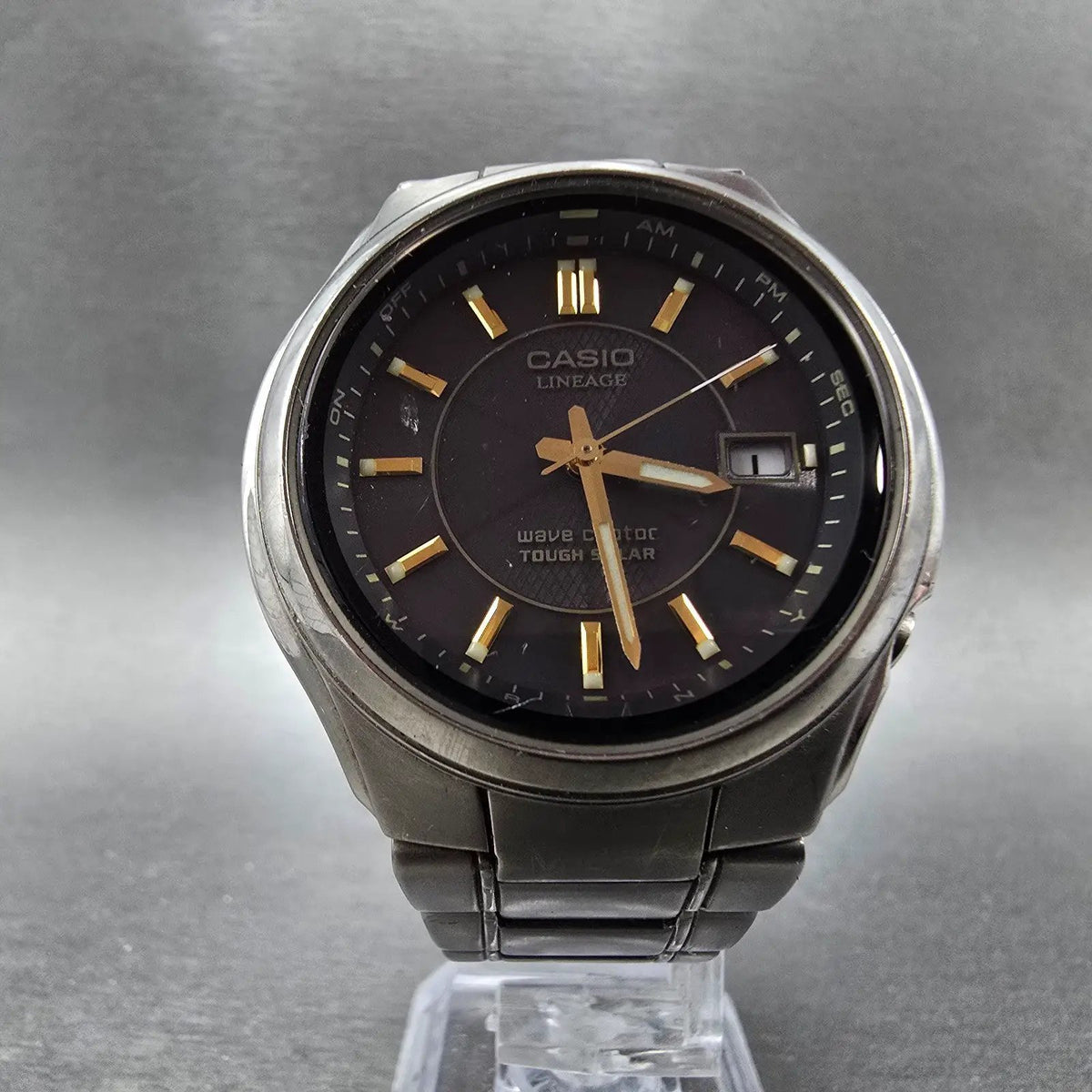 Casio Lineage LIW-110T Watch Men 40mm Black Dial Titanium Date Atomic Solar READ6