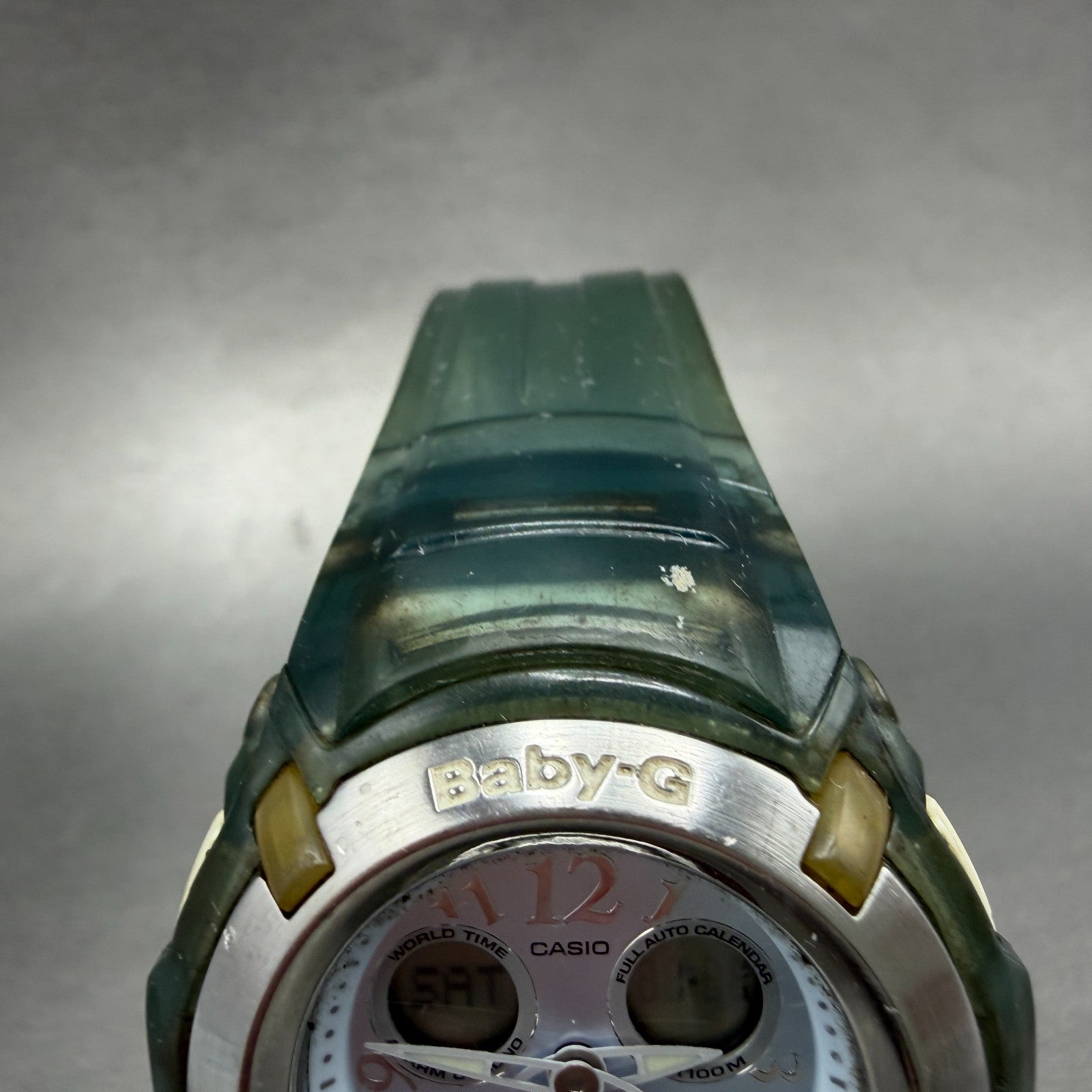 Casio Baby-G Watch Women 41mm Blue Dial Green Analog Digital BG-191 New battery4