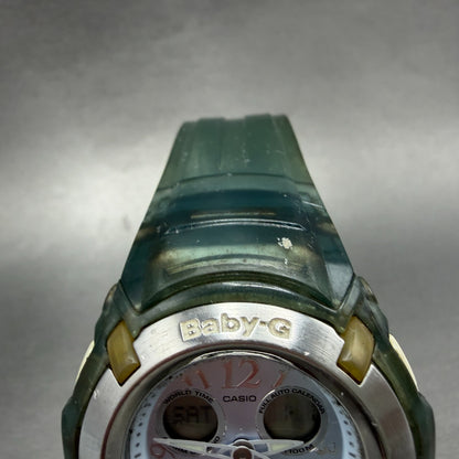 Casio Baby-G Watch Women 41mm Blue Dial Green Analog Digital BG-191 New battery4
