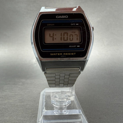 Casio B612 Watch Men 35mm Digital Black Dial Silver Tone Octagon New Battery VTG5