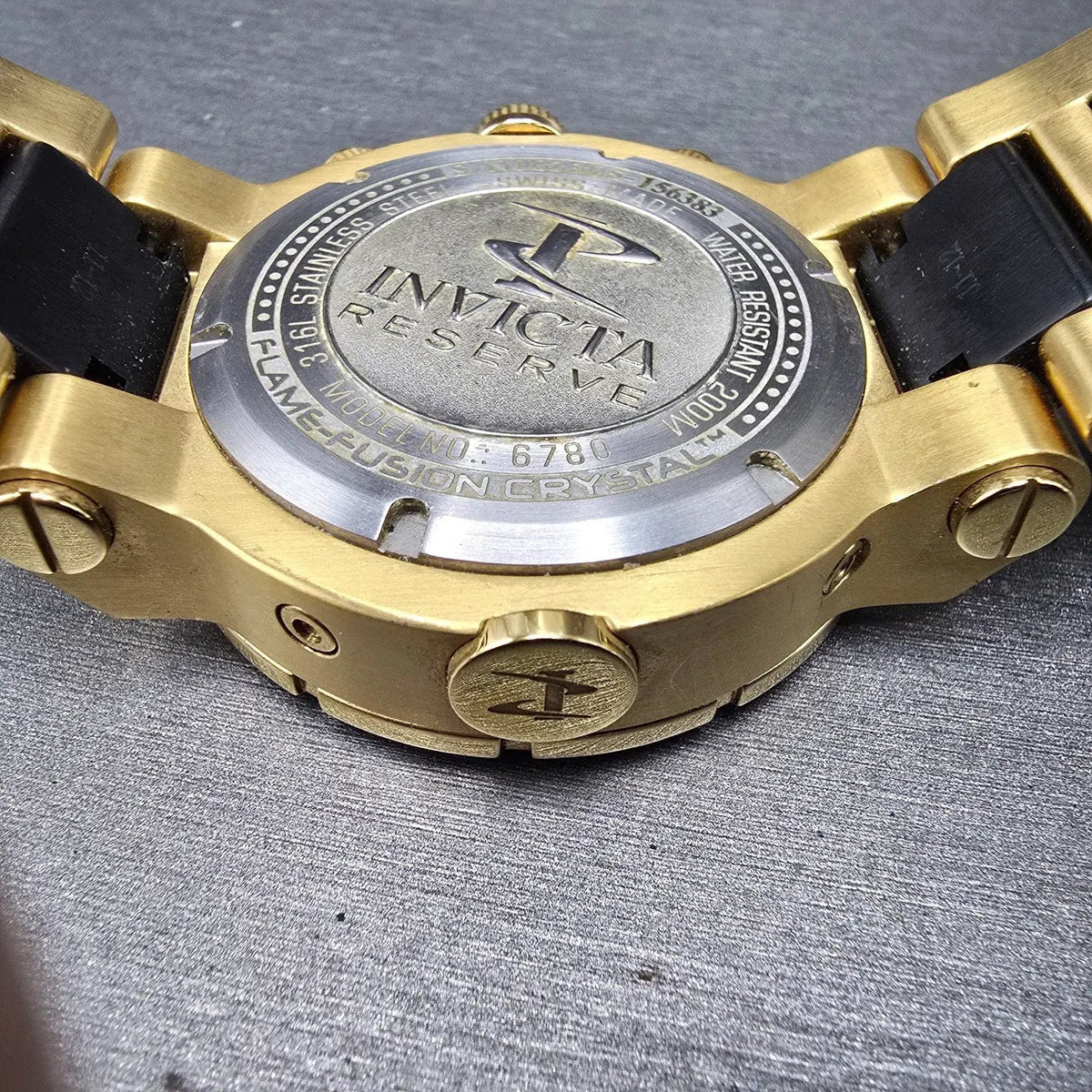 Invicta Reserve Ocean Reef Chronograph Watch Men 46mm MOP Dial Black Gold  READ!8