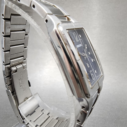 Seiko Lukia Tank Watch Women 19mm Blue Dial Silver Tone 1n010b20 New Battery3