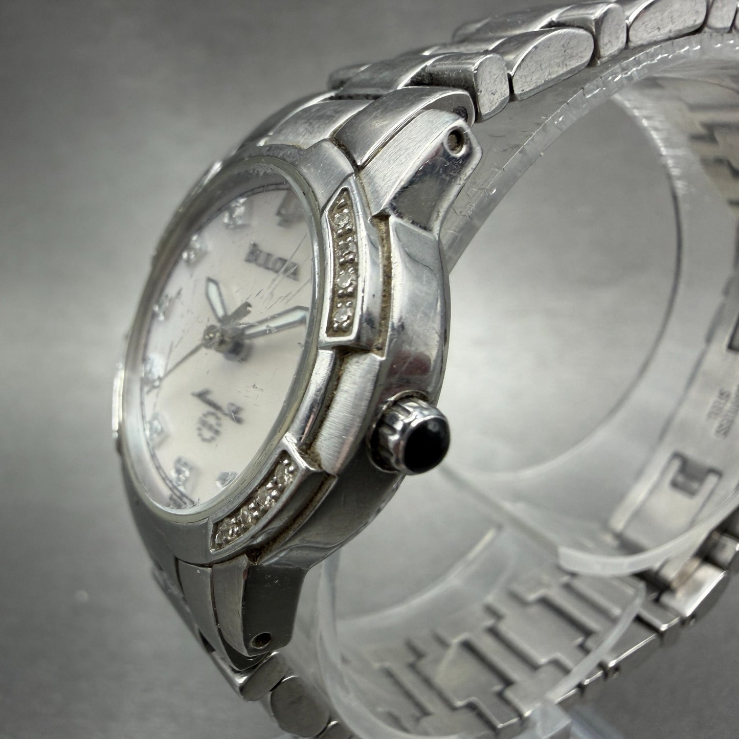 Bulova Marine Star Watch Women 27mm MOP Dial Steel Date Round 96R41 New Battery2