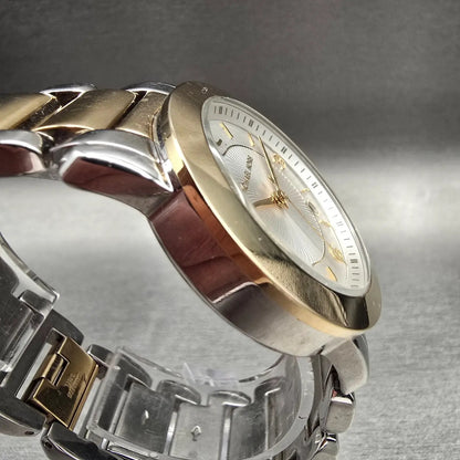 Michael Kors Janey Watch Women 34mm Silver Dial Two Tone Date MK3487 New Battery3