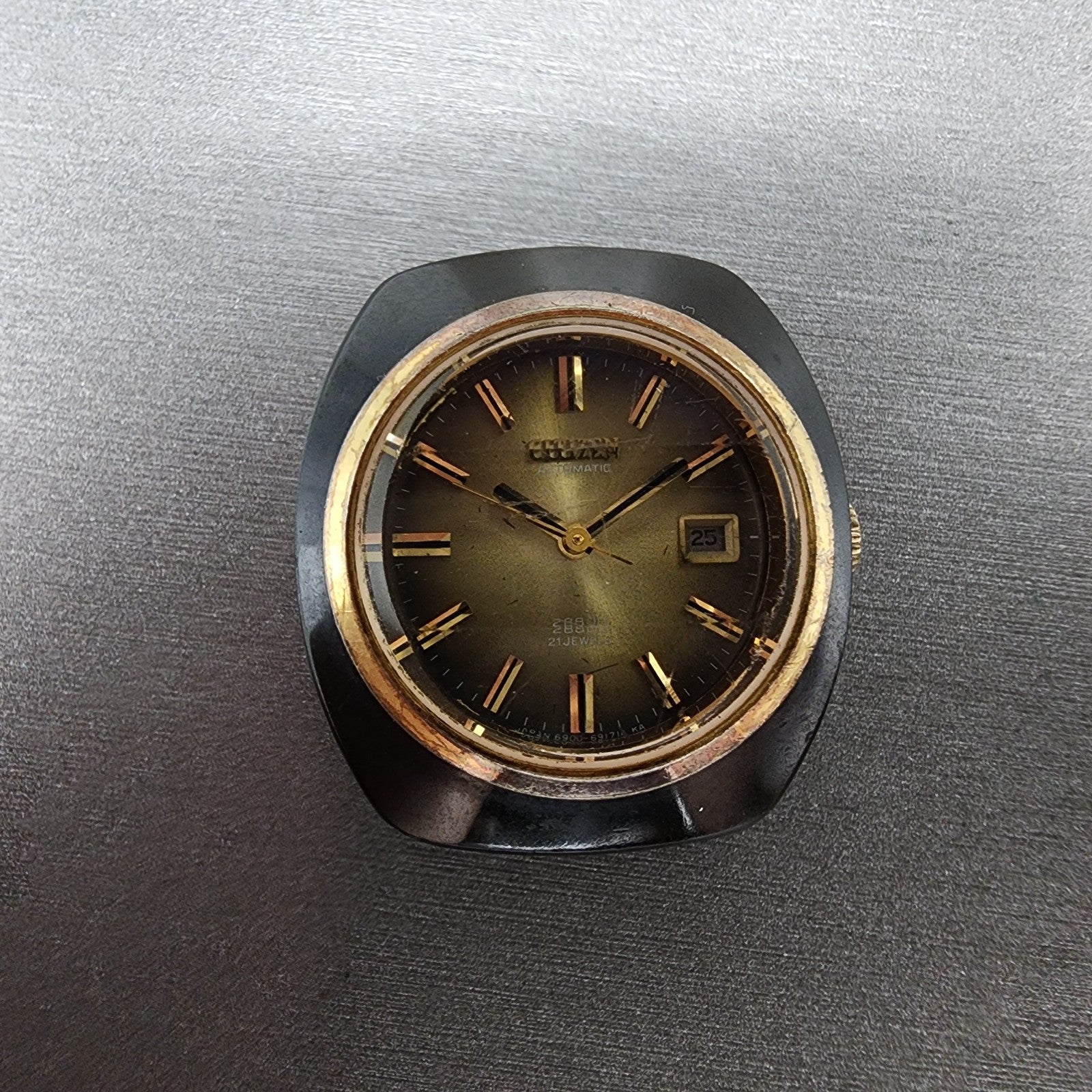 Citizen Automatic Watch Women 29mm Green Dial Black Tone Date 4691288 PARTS0