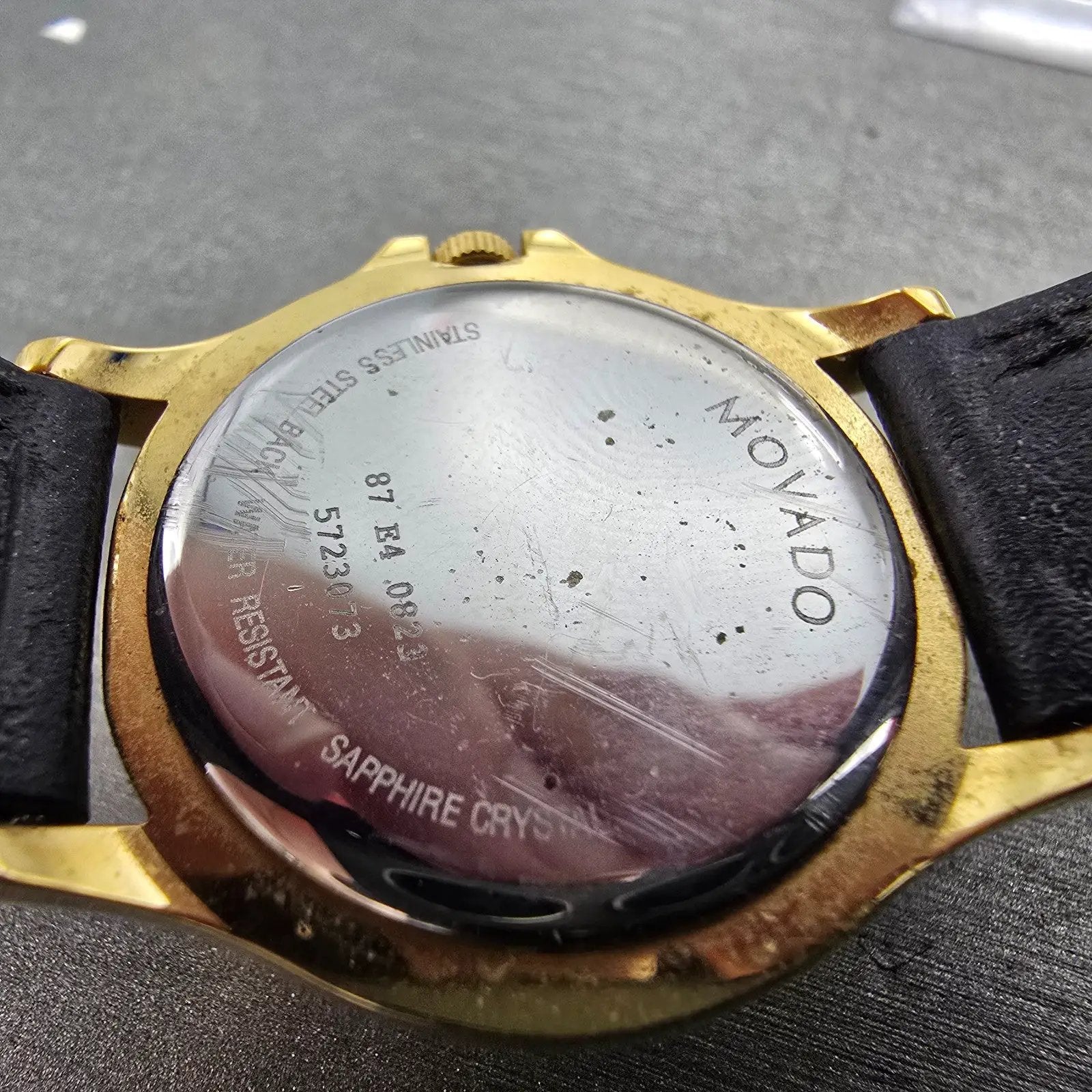 Movado Museum Watch Women 28mm Black Dial Gold Tone Round 87 E4 0823 New Batt LQ6