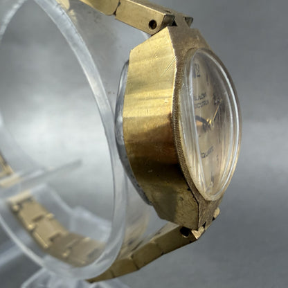 Bulova accutron Watch Women 18mm Gold Dial Gold Tone Oval New Battery VTG3