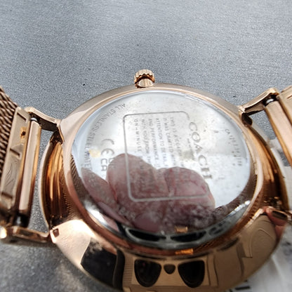 Coach Perry Horse Watch Women 36mm White Dial Rose Gold Tone Round 1450312611