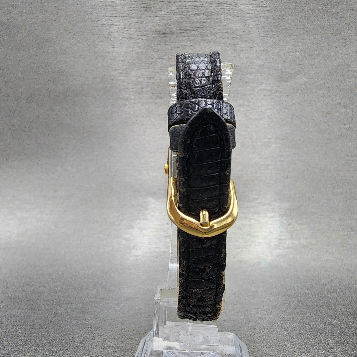 Seiko Tank Watch Women 17mm Silver Dial Gold Tone Rectangle 4N005121 New Batt7