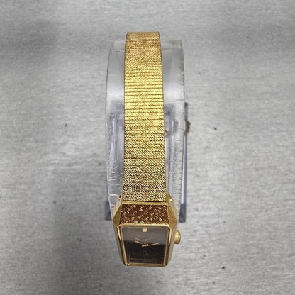 Citizen CQ Watch Women 13mm Black Dial Gold Tone Rectangle 2250-223373 New Batt4