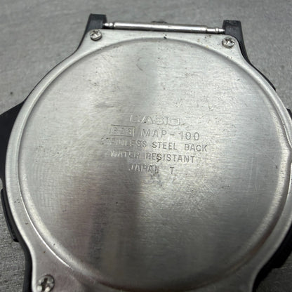 Casio MAP-100 Watch Men 42mm Digital Black Map Meter Alarm Chrono VTG PARTS7