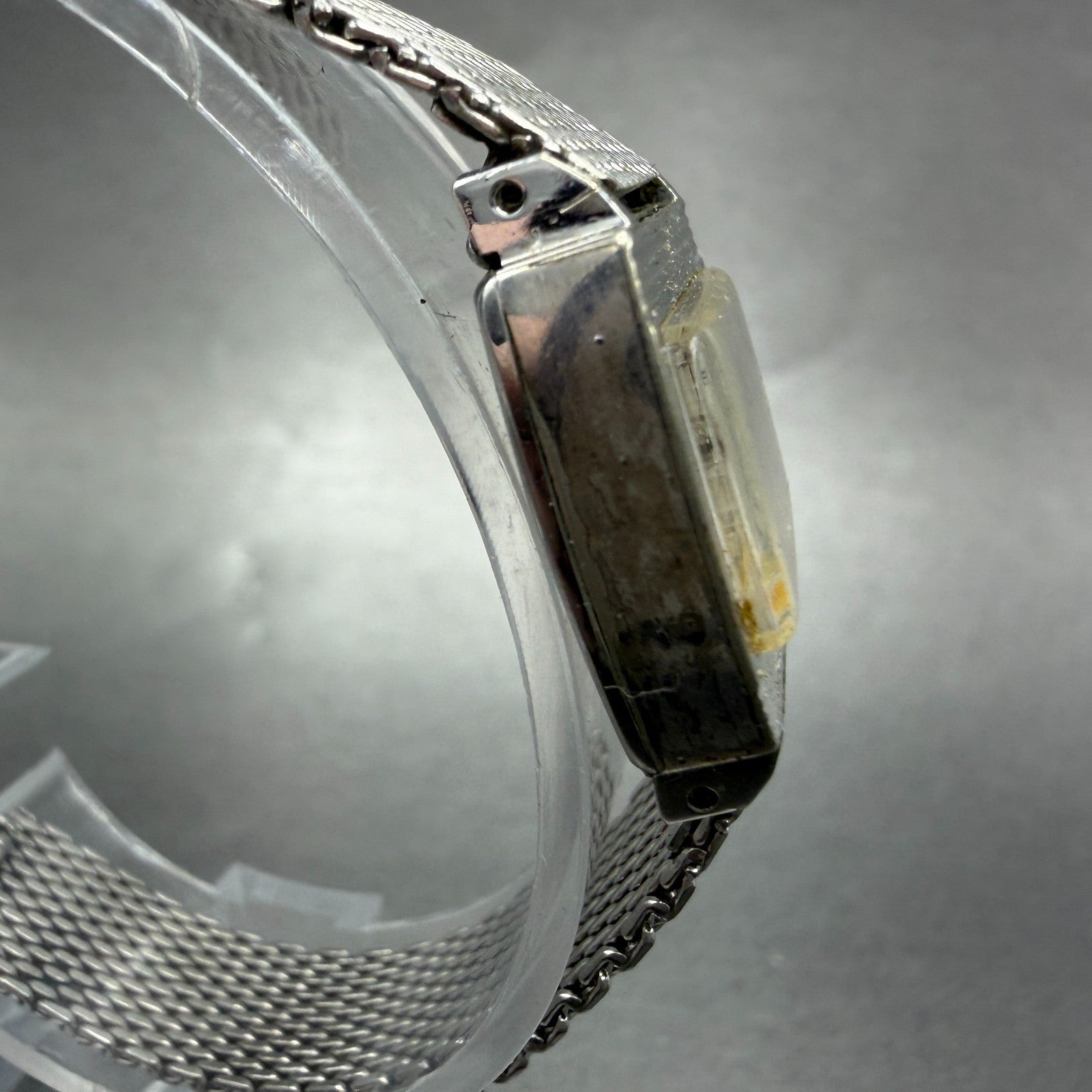 Seiko Watch Women 20mm Silver Dial Silver Tone Manual Rectangle 10-3700 Runs VTG3
