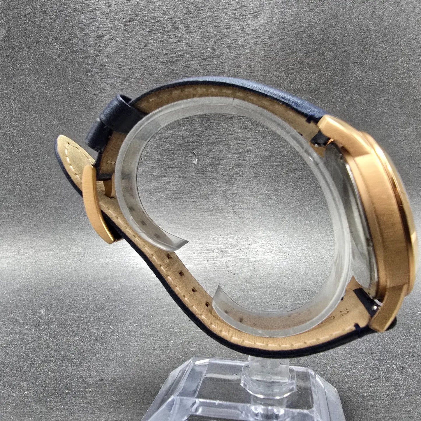 Fossil Grant Chronograph Watch Men 44mm Blue Dial Rose Gold Tone FS4835 New Batt9