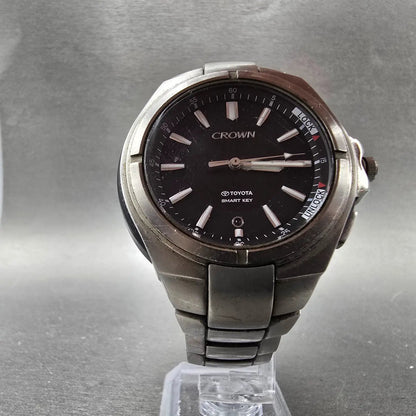 Citizen Toyota Watch Men 44mm Black Dial Titanium Solar Crown Smart Key Runs5