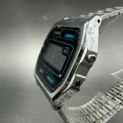 Casio B-614W Watch Men 34mm Digital Silver Tone Octagon Date New Battery2