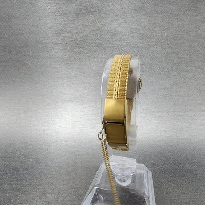 Seiko Watch Women 19mm Silver Dial Gold Tone Round 2y000180 New Battery7