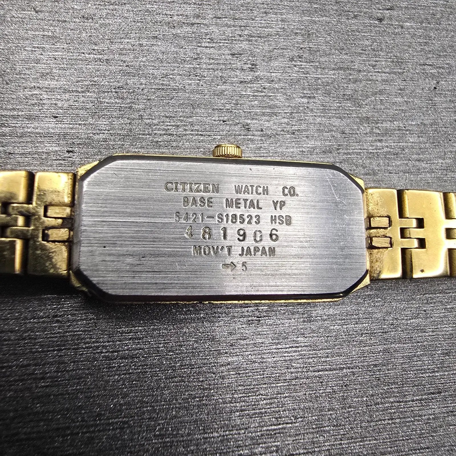Citizen CQ Watch Women 13mm Champagne Dial Gold Tone 5421-S18523 New Battery VTG10