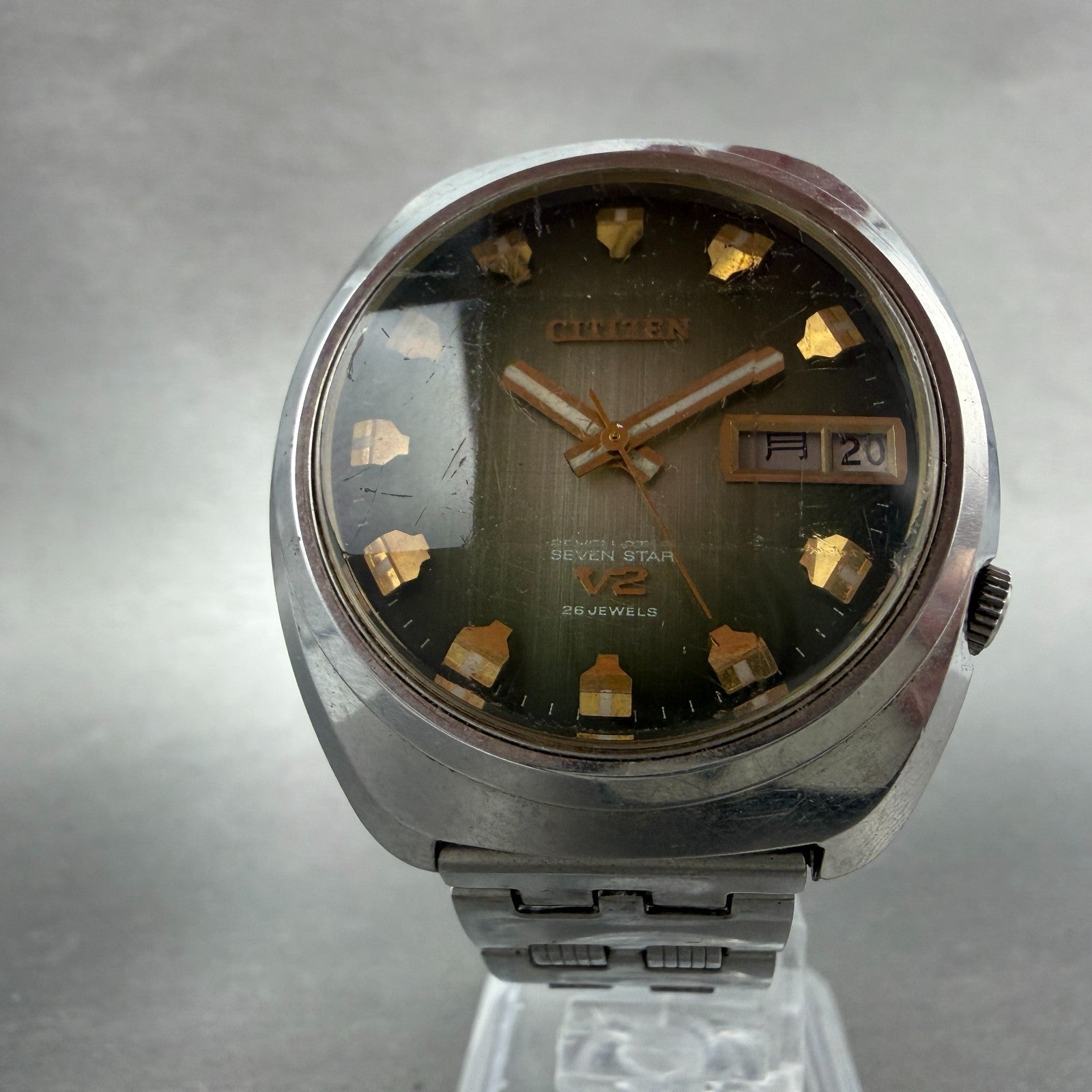 Citizen Sven Star V2 Automatic Watch Men 38mm Green Dial Silver Tone Daydate Run5