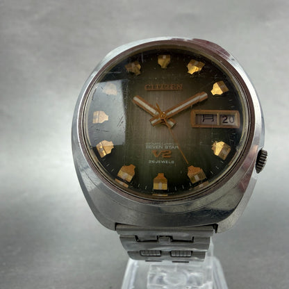 Citizen Sven Star V2 Automatic Watch Men 38mm Green Dial Silver Tone Daydate Run5