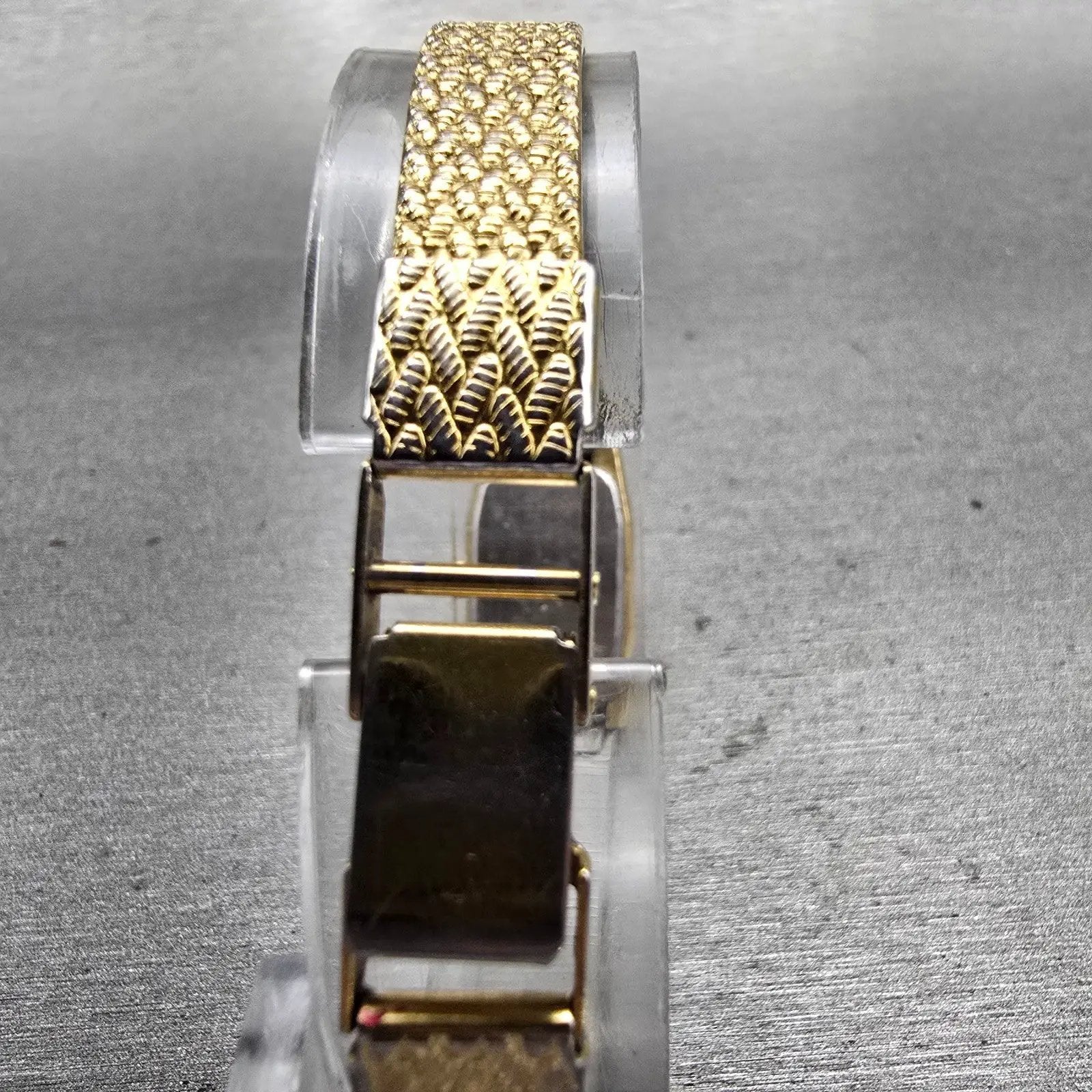 Bulova Watch Women 13mm Gold Dial Gold Tone Rectangle New Battery Vintage 92T517