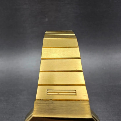 Seiko Tank Watch Men 27mm Balck Dial Gold Tone Rectangle 5Y30 PARTS NO CASE BACK5
