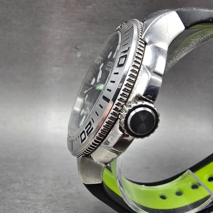 Citizen Eco-Drive Dive Watch Men 46mm Black Dial Steel Green E168-S080100 Runs2