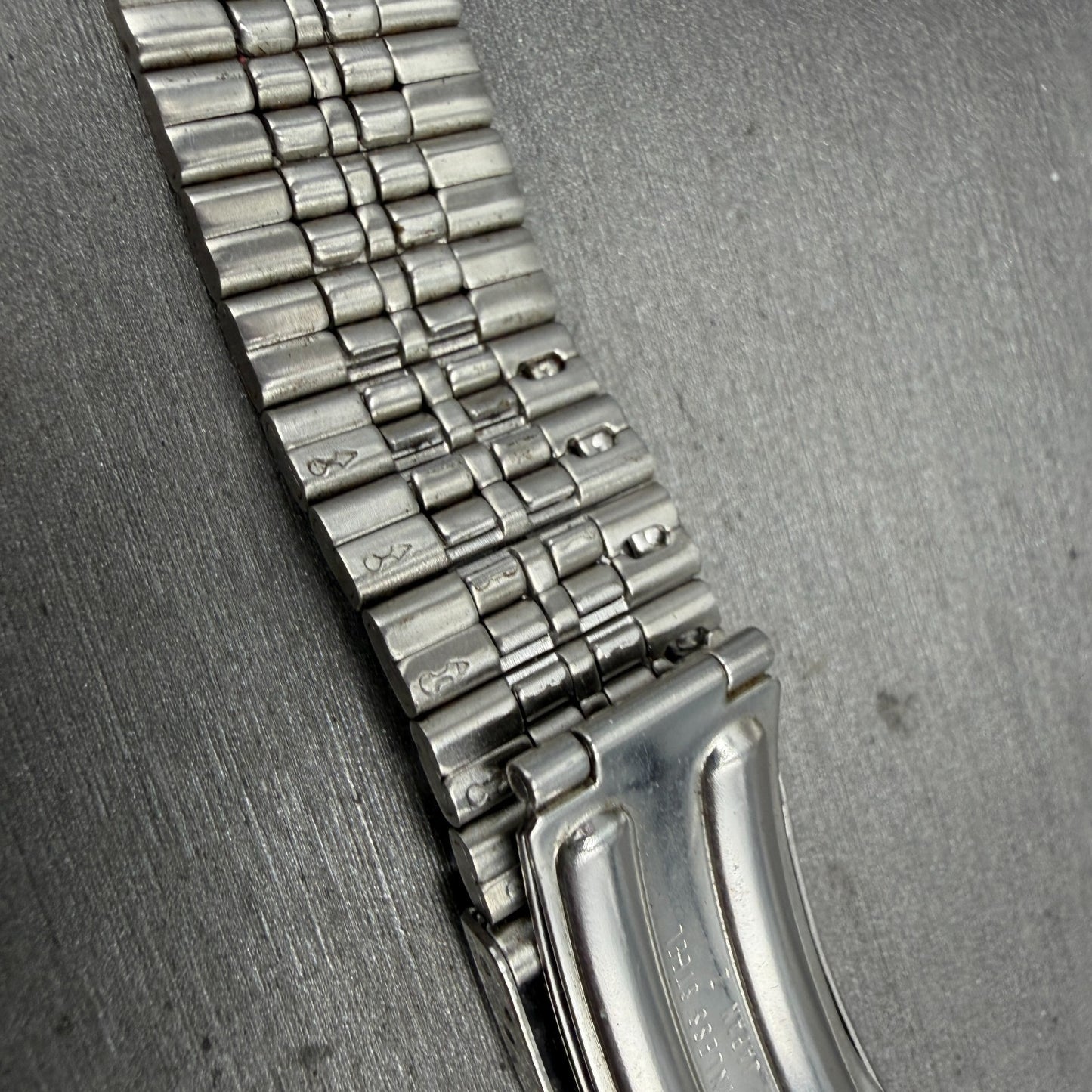 Seiko SQ Bracelet 20mm Stainless Steel Silver Tone Tri Folding Clasp VTG Japan12