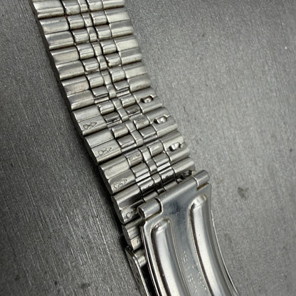 Seiko SQ Bracelet 20mm Stainless Steel Silver Tone Tri Folding Clasp VTG Japan12