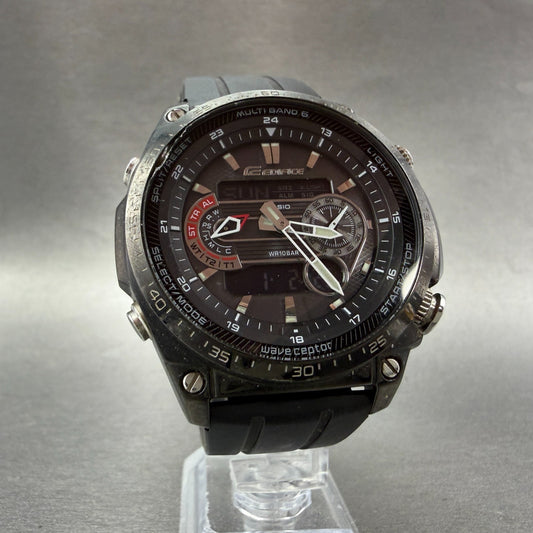 Casio Edifice ECW-M300 Watch Men 48mm Black Dial Black Tone Ana Digi Solar Works5