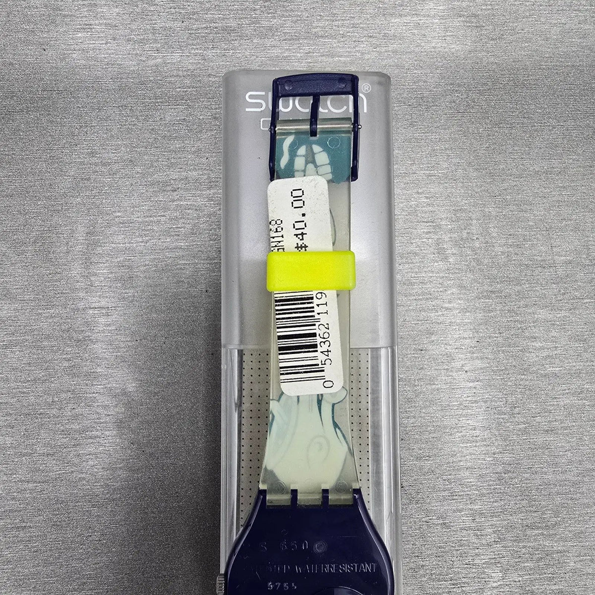 Swatch Twitch Twins Watch Men 33mm Silver Dial Blue Case GN168 New Battery NOS10