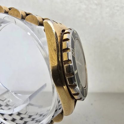 Tag Heuer Professional 1000 Dive Watch Women 28mm Black Dial Gold Date New Batt3